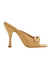 Ferragamo Woman Mule With Asymmetric Bow In Nude