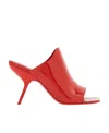 Ferragamo Era Patent Stiletto Mule Sandals In Red