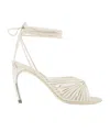 Ferragamo 85mm Caged Leather Sandals In White
