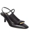 Ferragamo Willis 55 Bow-detailed Leather Slingback Pumps In Black