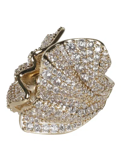 Ferragamo Or Gancstr Embellished Ring In Gold