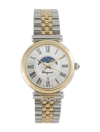 Pre-owned Ferragamo Ora Moonphase Watch, 40mm In Multi