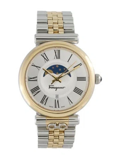Pre-owned Ferragamo Ora Moonphase Watch, 40mm In Multi
