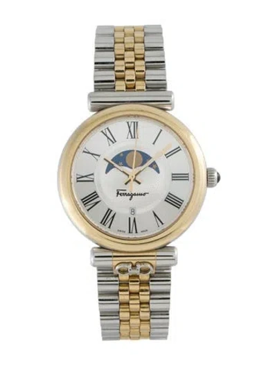 Pre-owned Ferragamo Ora Moonphase Watch, 40mm In Multi