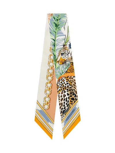 Ferragamo Felindra Leopard-print Bandeau Scarf In Multi