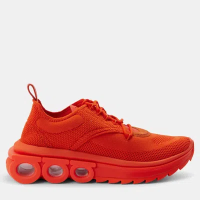 Pre-owned Ferragamo Orange Mesh Sneaker