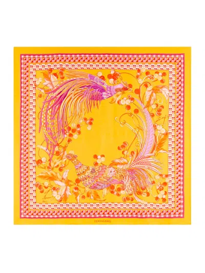 FERRAGAMO ORANGE PRINTED SCARF
