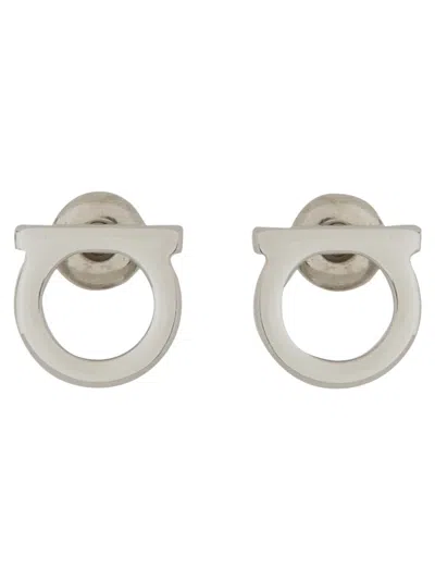 Ferragamo Women Orecchini Gancini In Gray