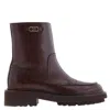 Ferragamo Oreste Leather Ankle Boots In Brown