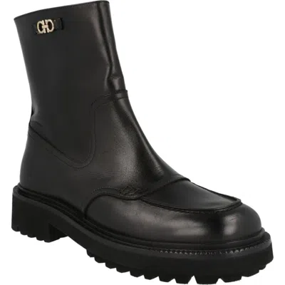 Ferragamo Oreste Leather Bootie In Black