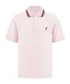 Ferragamo Organic Cotton Polo Shirt In Cotton Candy/bordeaux