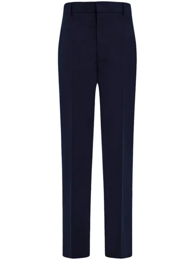 Ferragamo Organic Cotton Trousers In Blue