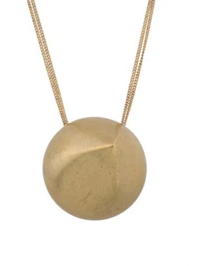 Pre-owned Ferragamo Organic Shape Pendant Necklace, 27" In Multi