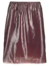 Ferragamo Chic Nylon Blend Mini Skirt In Bordeaux