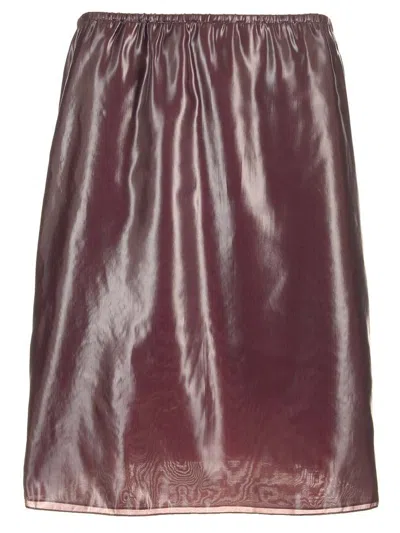 Ferragamo Chic Nylon Blend Mini Skirt In Purple