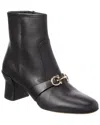 Ferragamo Orietta Leather Bootie In Animal Print
