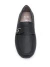 Ferragamo Signature Driver Logo Plaque Loafers In Black