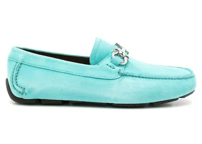 Pre-owned Ferragamo Ornament Driver Sneakers In Blue