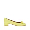Ferragamo Leather Ballet Flats In Yellow