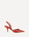 Ferragamo Gylla 70 Slingback In Flame Red