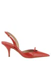 Ferragamo Gylla 70 Slingback In Flame Red In Red