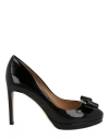 FERRAGAMO FERRAGAMO OSIMO PATENT LEATHER PUMPS WOMAN PUMPS BLACK SIZE 7.5 CALFSKIN