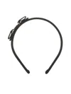 Ferragamo Black Headband With Bow Detail In Cotton Blend Woman In Nero/oro Ch.0,5