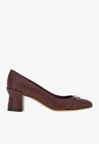 Ferragamo Woman Pumps Burgundy Size 8 Lambskin In Bordeaux