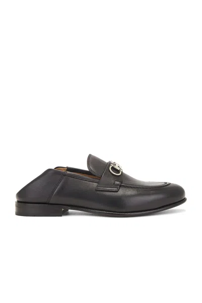 Ferragamo Ottone Loafer In Nero & New Biscotto