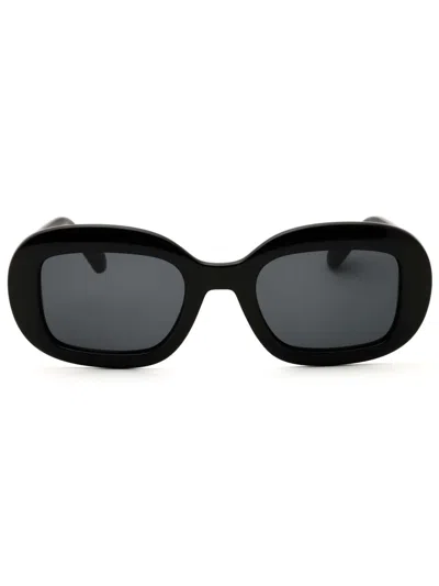 Ferragamo Oval Designer Sunglasses For Women In Black
