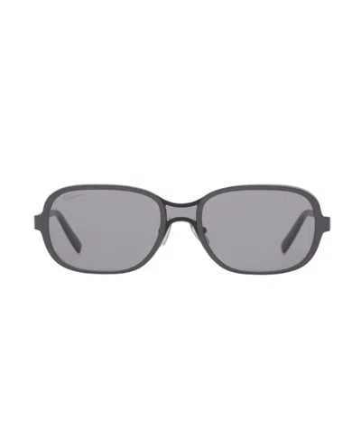 Ferragamo Oval-frame Sunglasses In Gray
