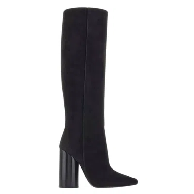 Ferragamo Pampero Suede Knee-high Boots In Black