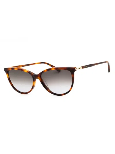 Ferragamo Oval Women's Mini Sunglasses In Brown