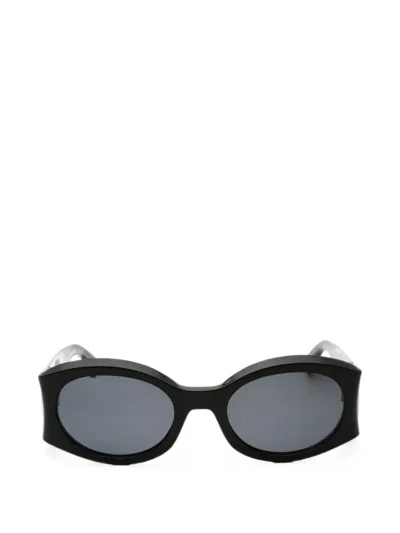 Ferragamo Oval-frame Sunglasses In Black