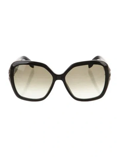 Pre-owned Ferragamo Oversize Gradient Sunglasses In Black