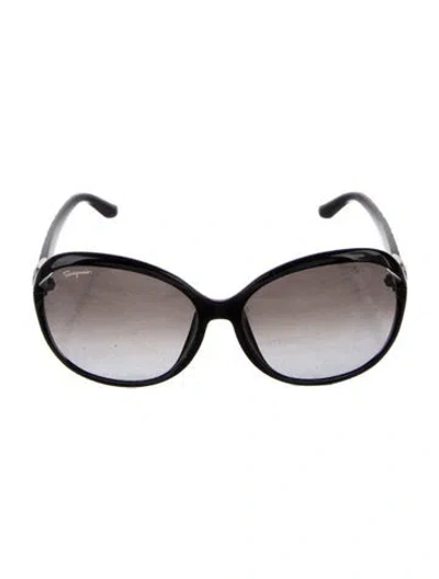 Pre-owned Ferragamo Oversize Gradient Sunglasses In Black