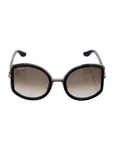 Pre-owned Ferragamo Oversize Gradient Sunglasses In Black
