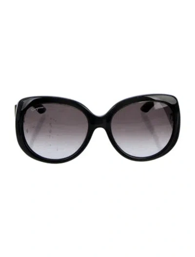 Pre-owned Ferragamo Oversize Gradient Sunglasses In Black