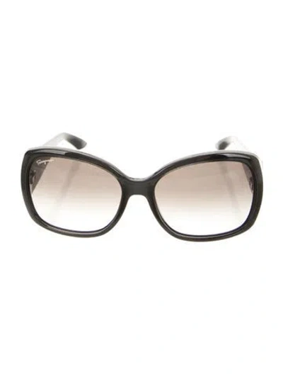 Pre-owned Ferragamo Oversize Gradient Sunglasses In Black