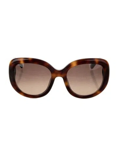 Pre-owned Ferragamo Oversize Gradient Sunglasses In Brown