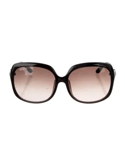 Pre-owned Ferragamo Oversize Gradient Sunglasses In Brown