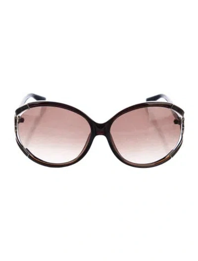 Pre-owned Ferragamo Oversize Gradient Sunglasses In Brown