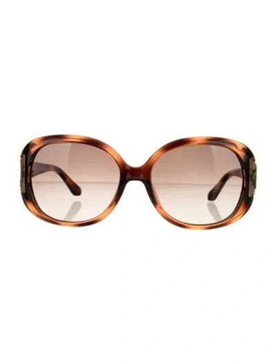 Pre-owned Ferragamo Oversize Gradient Sunglasses In Brown