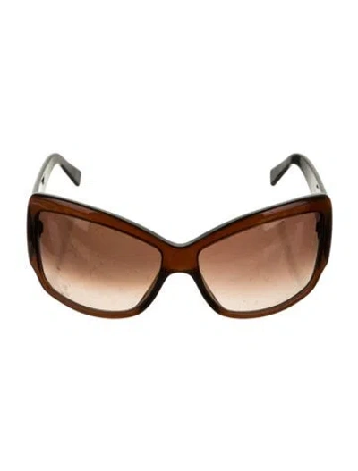 Pre-owned Ferragamo Oversize Gradient Sunglasses In Brown