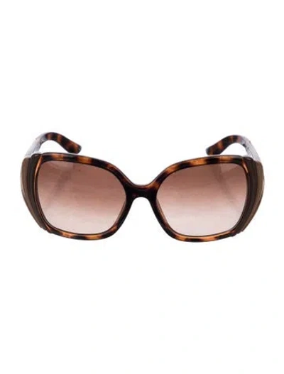 Pre-owned Ferragamo Oversize Gradient Sunglasses In Brown