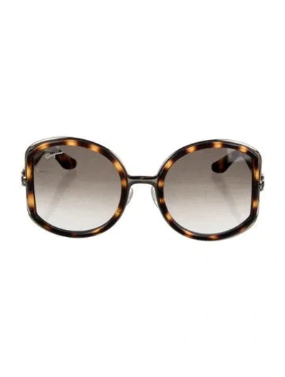 Pre-owned Ferragamo Oversize Gradient Sunglasses In Brown