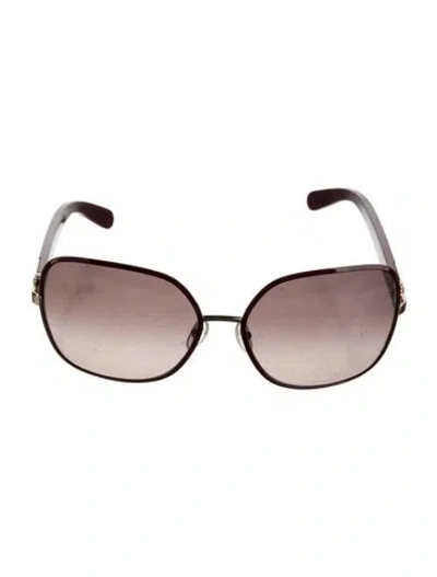 Pre-owned Ferragamo Oversize Gradient Sunglasses In Burgundy