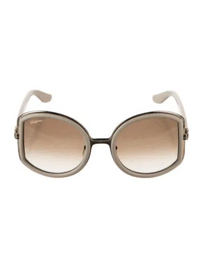 Pre-owned Ferragamo Oversize Gradient Sunglasses In Neutrals