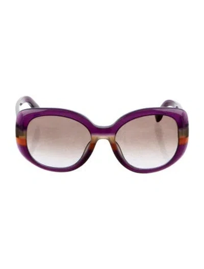 Pre-owned Ferragamo Oversize Gradient Sunglasses In Purple