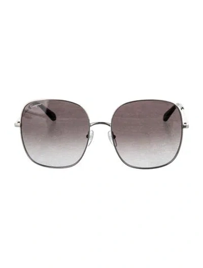 Pre-owned Ferragamo Oversize Gradient Sunglasses In Silver